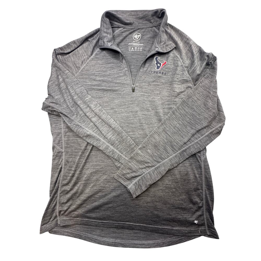Houston Texans Mens XXL Quarter Zip Pullover Heathered Grey
